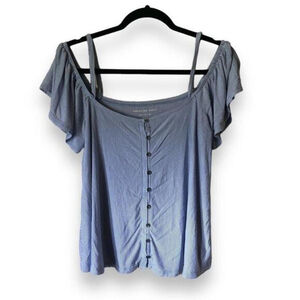 American Eagle Soft & Sexy Striped Off-Shoulder Top - Size M